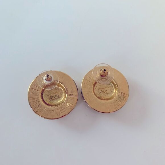 Vintage Liz Claiborne Crest Earrings - Picture 3 of 4